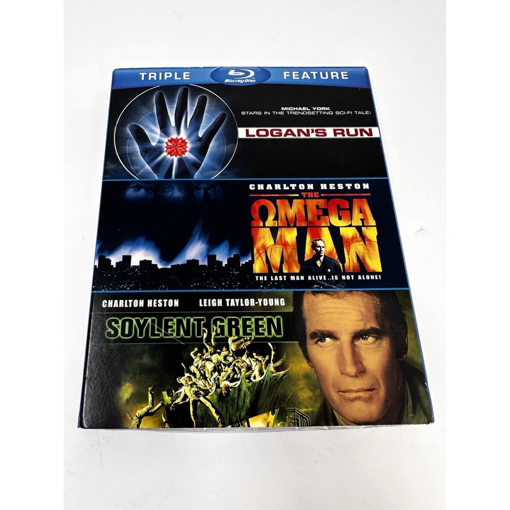 Sci Fi Triple Feature Soylent Green / Logan's Run / Omega Man Blu-ray NEW SEALED